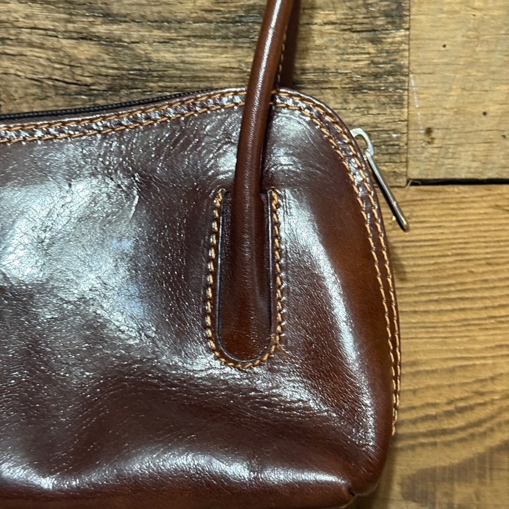 Dark Brown Leather Shoulder Bag - Picture 7 of 12